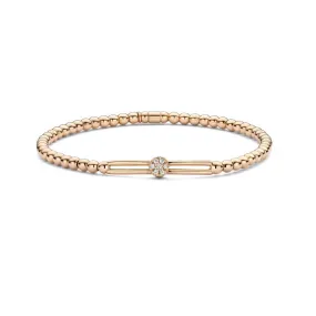 0.08ctw, 18K Pink Gold Tresore Stretch Bracelet