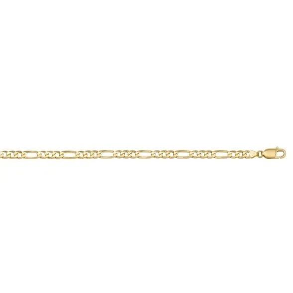 10k Yellow Gold Hollow Figaro Link Chain