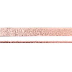 10mm Rose Gold Pearl Metallic Flat Leather by the Foot