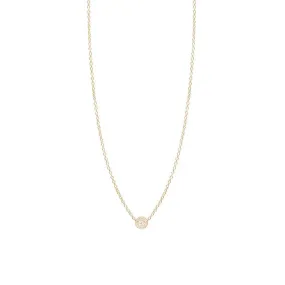 14K GOLD ITTY BITTY PAVE CIRCLE NECKLACE