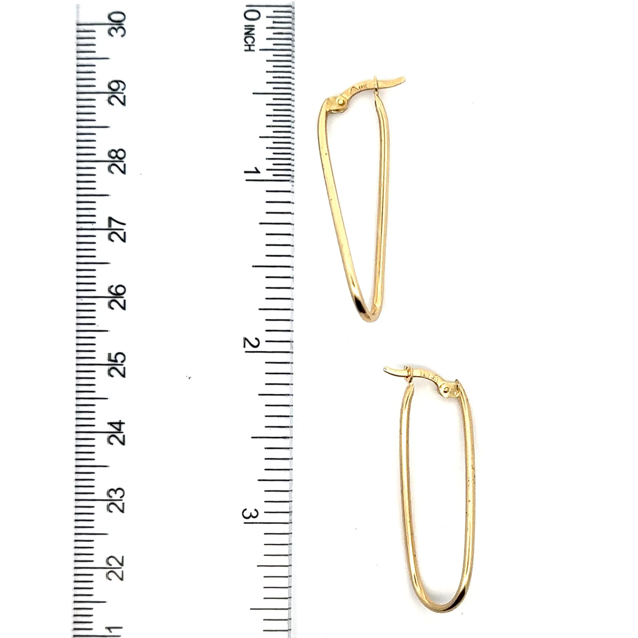 14K Yellow Gold Geometric Hoop Earrings