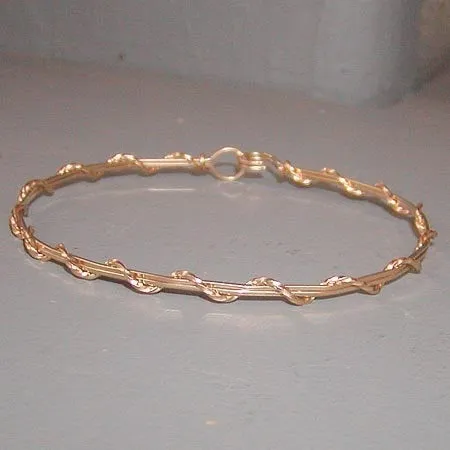14kt Gold Filled Thin Stackable Wire Wrapped Bangle Bracelet  SSwa