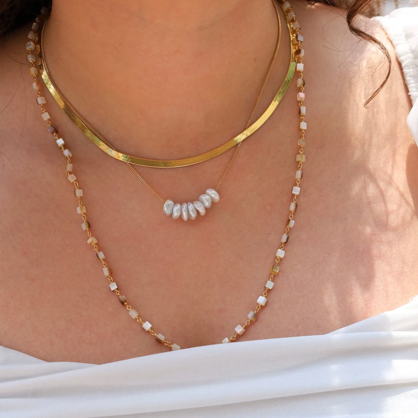 16" Gold Plated Herringbone Chain