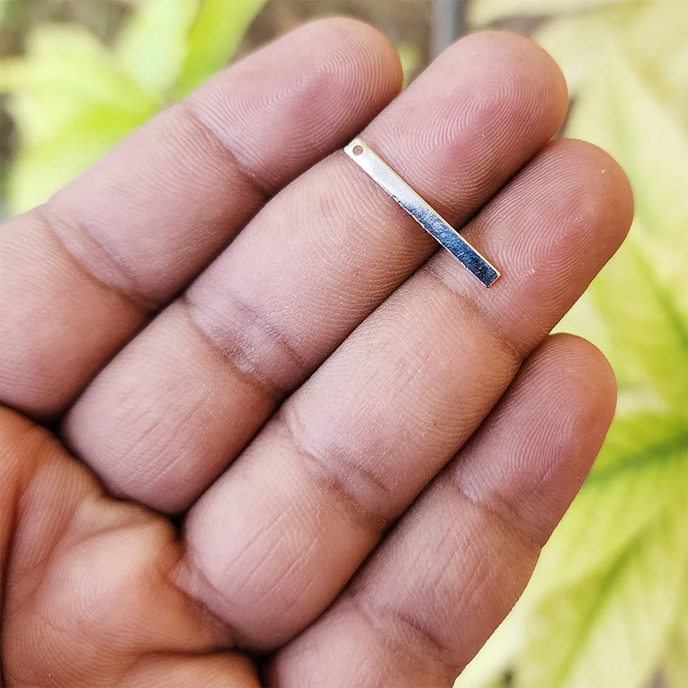 25 Pcs Long Charms Connector Findings for Jewelry making Silver plated