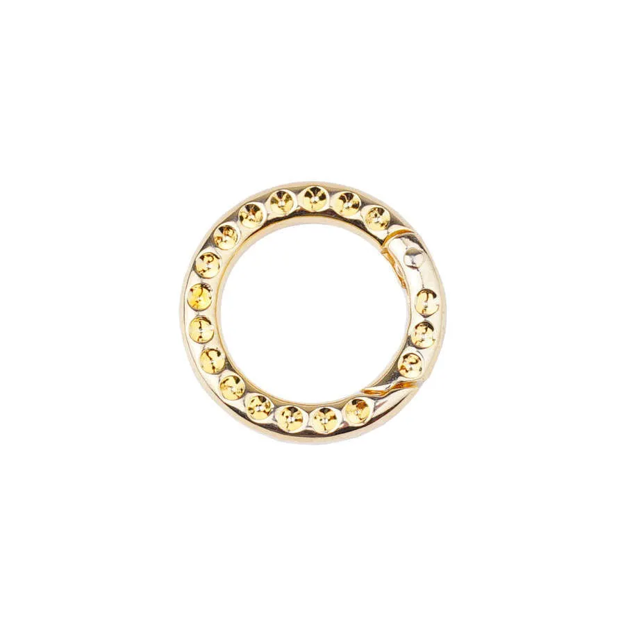 25mm Two Sided Gold Plated Round Hinged Bail Clasp
