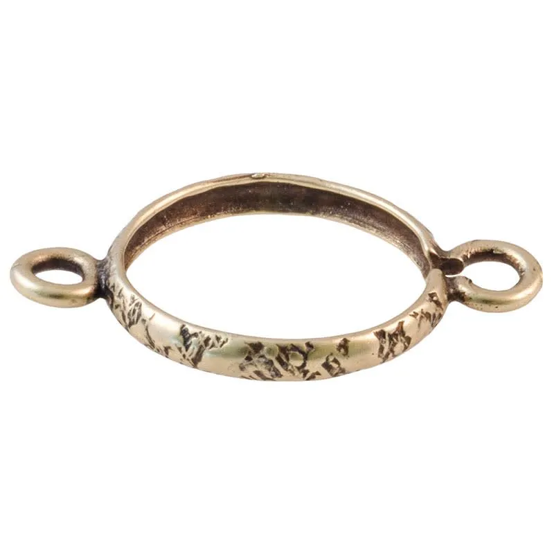Antiqued Brass Plated Bezels for 12mm Rivolis, 2 Loop (1 Piece)