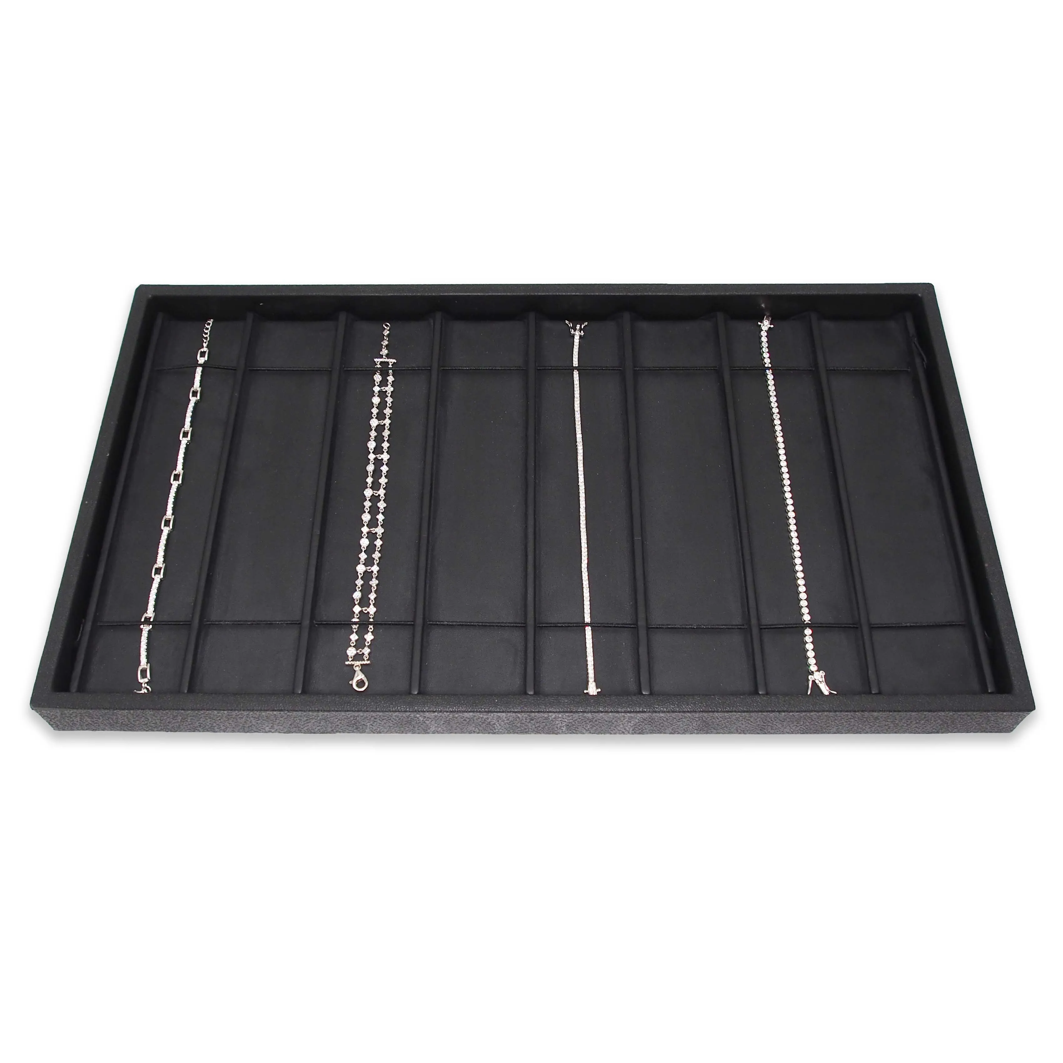 Black leatherette 8 Section Deluxe bracelet insert liners