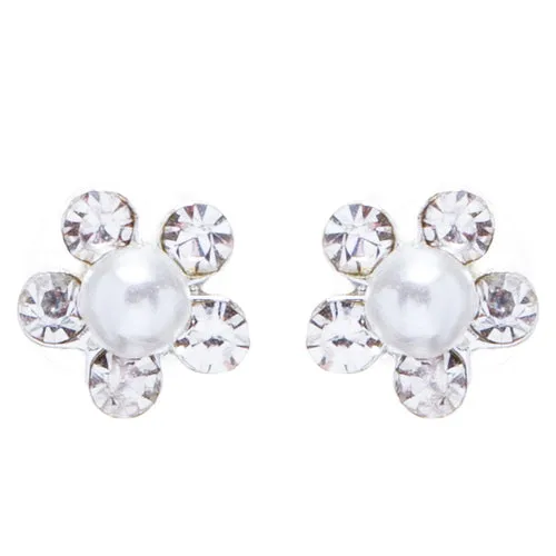 Bridal Wedding Jewelry Set Floral Pearl Rhinestone SM