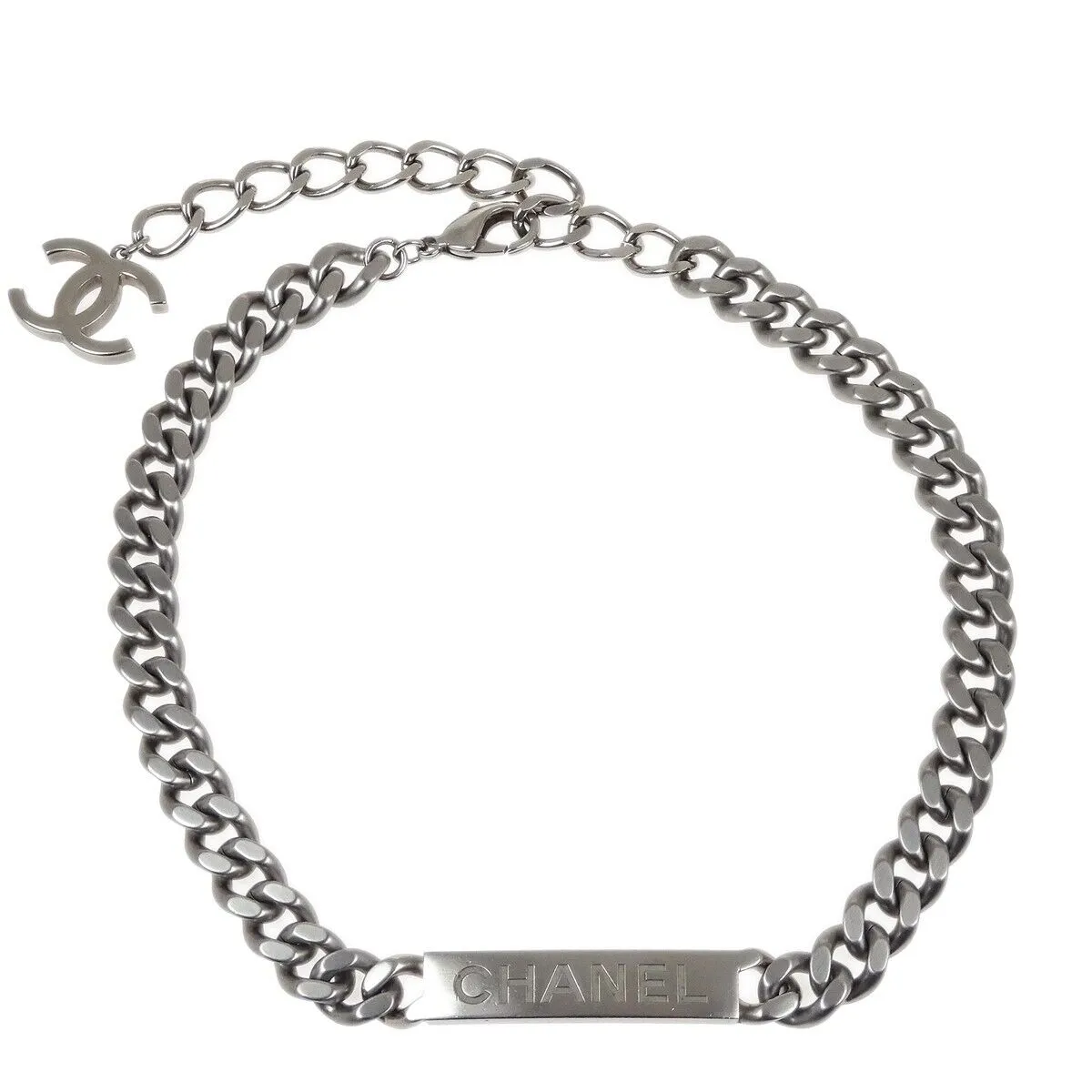Chanel Chain Necklace Silver B15P