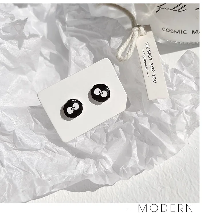 Cute Black Briquette Earrings