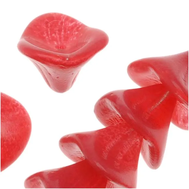 Czech Glass Beads Three Petal Flower 12mm Coated Magenta (1 Strand)