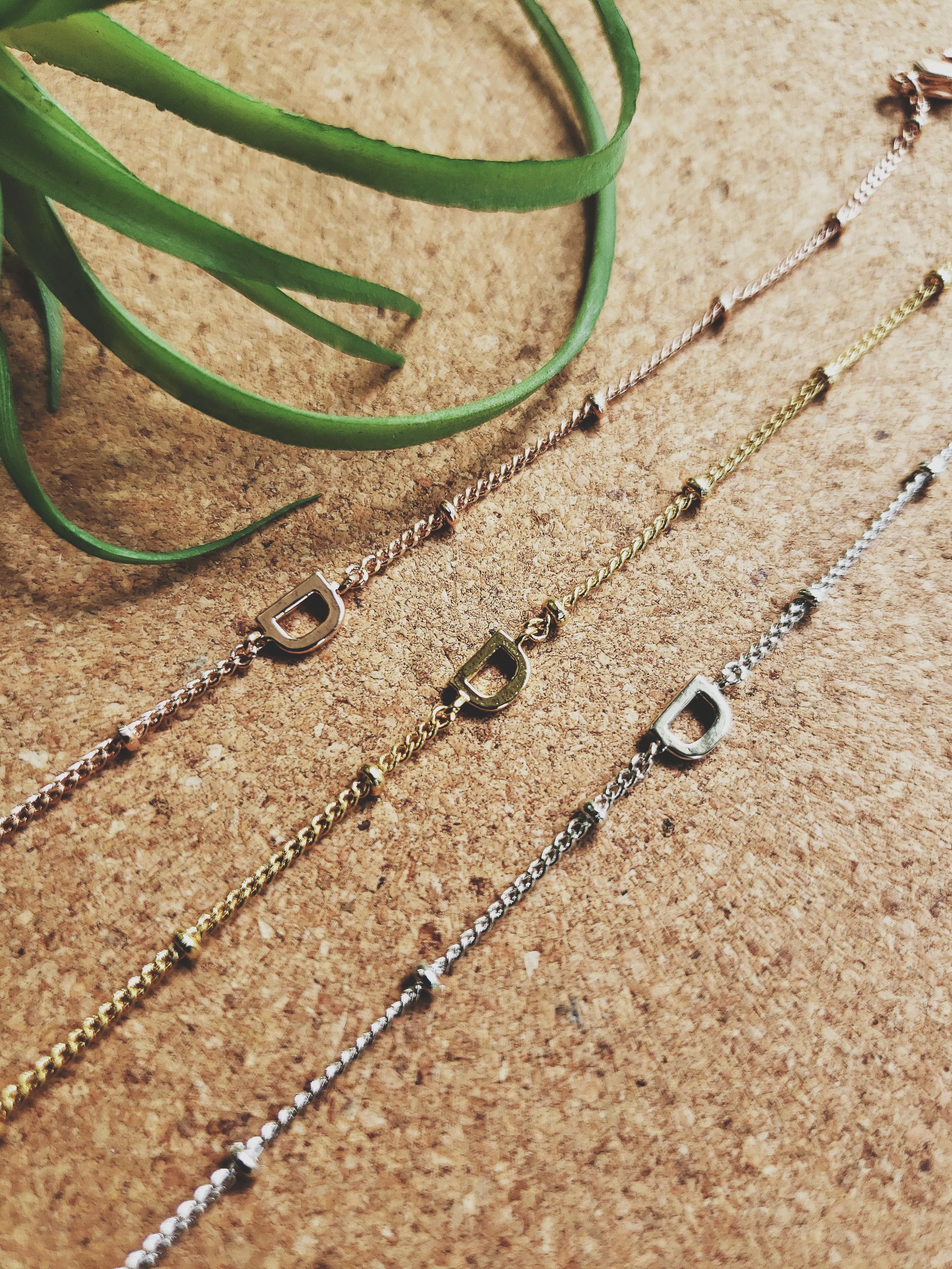 D Initial Bracelet