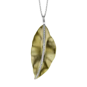 Fallen Leaves Pendant Necklace in 18K Gold with Diamonds