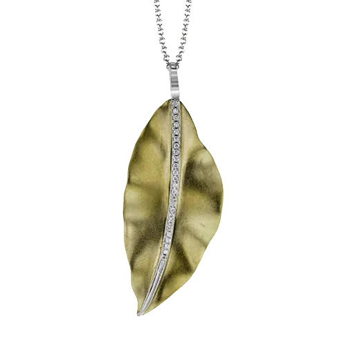 Fallen Leaves Pendant Necklace in 18K Gold with Diamonds