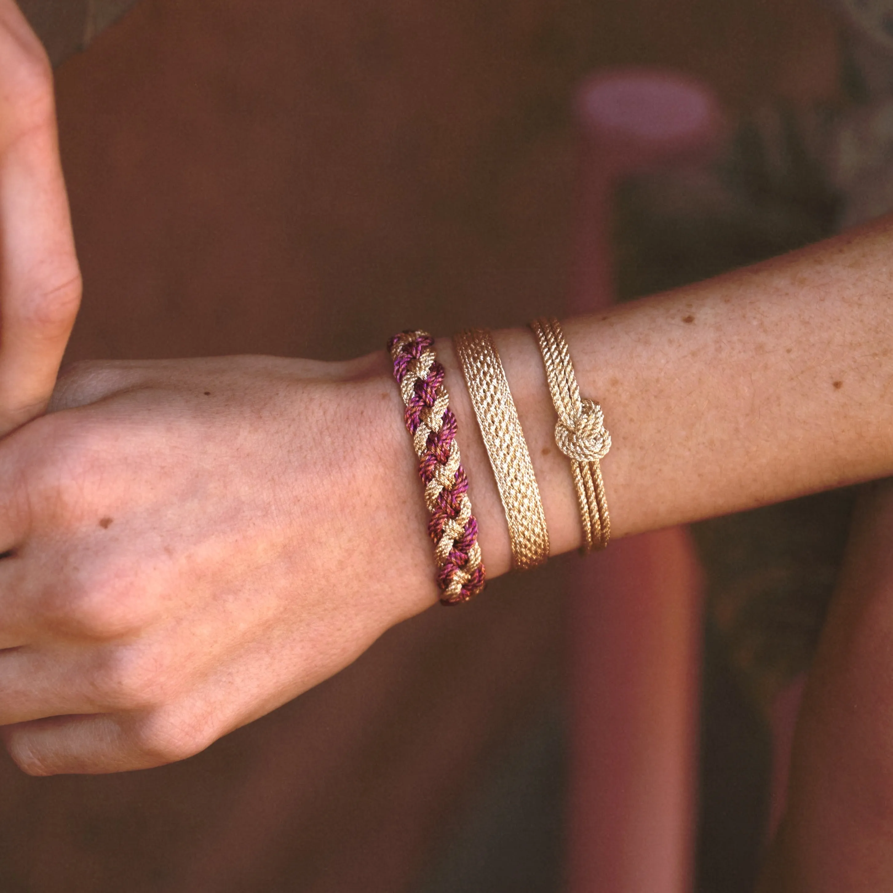 Gaia Bracelet in Rose Gold Hot Pink