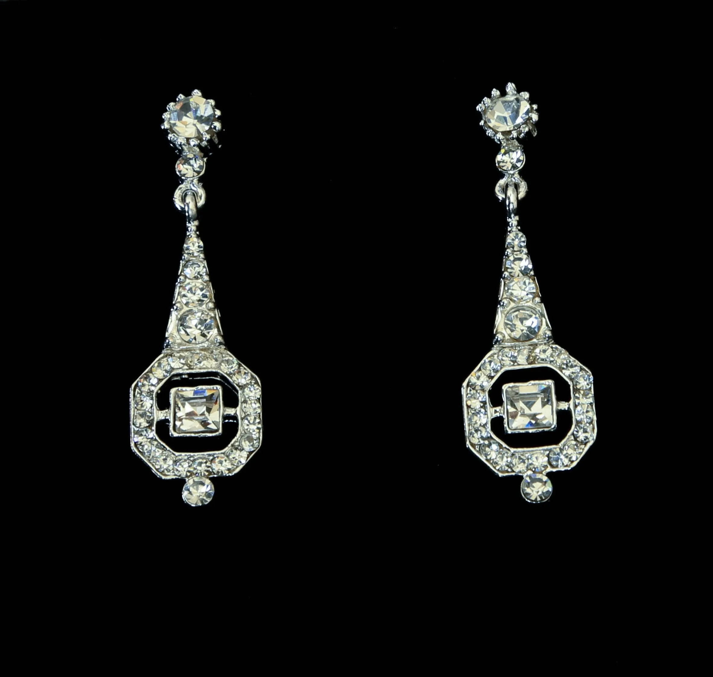 Geometric Crystal Earrings