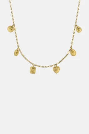 Gratitude for Nature Small Charm Necklace Gold