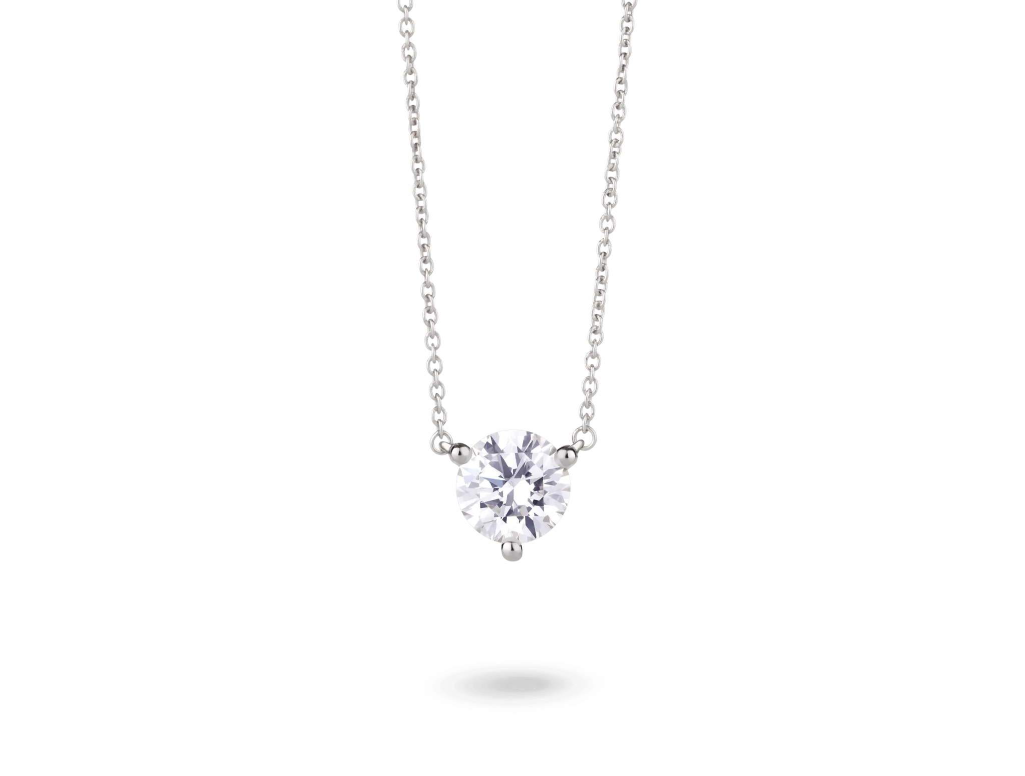 Lab-Grown Diamond 1ct. Round Brilliant Solitaire 14k Gold Pendant | White