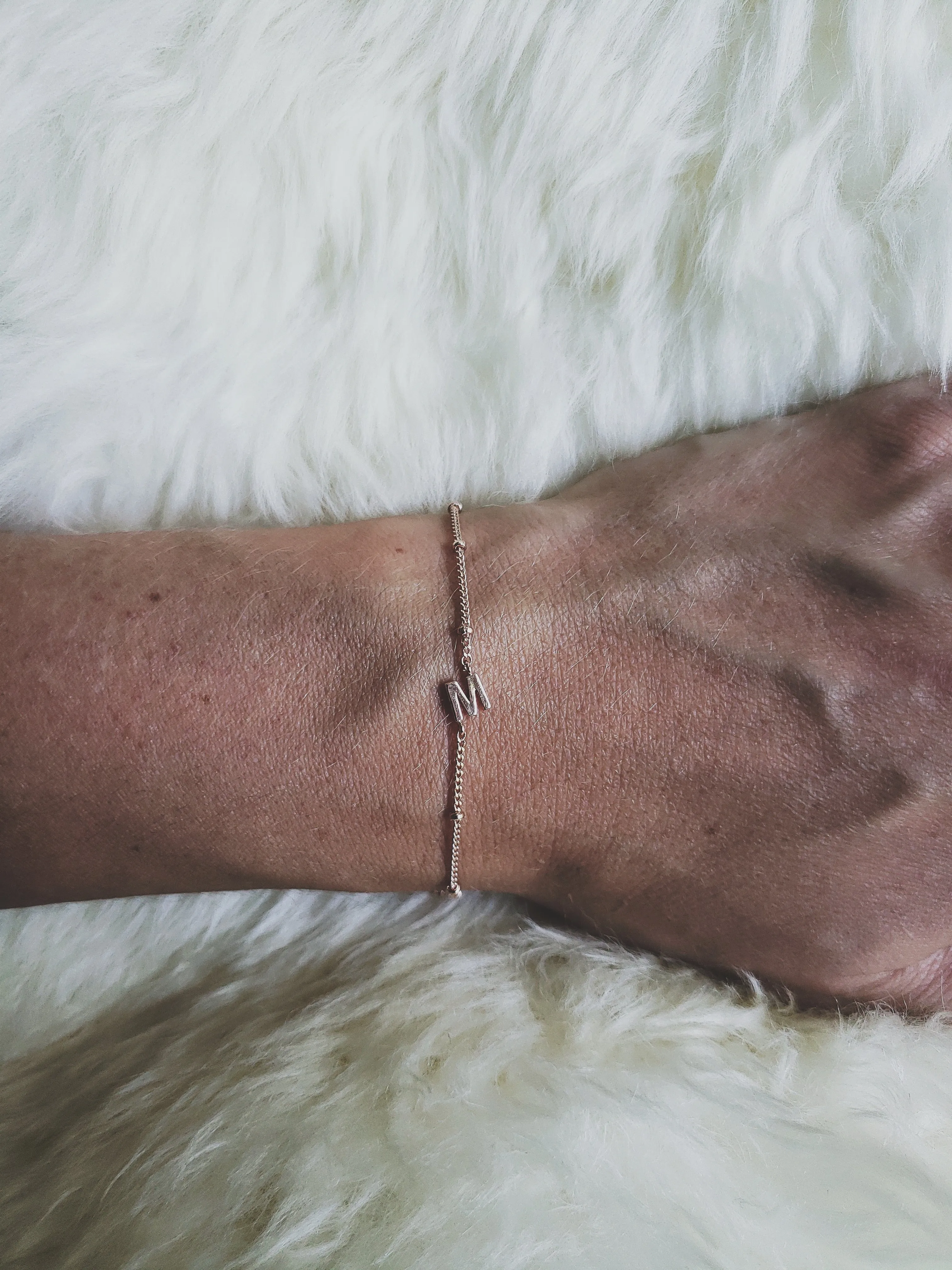 M Initial Bracelet