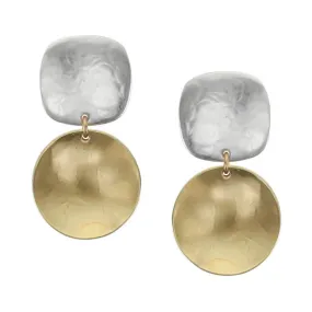 Marjorie Baer Bold Silver Gold Clip Earrings