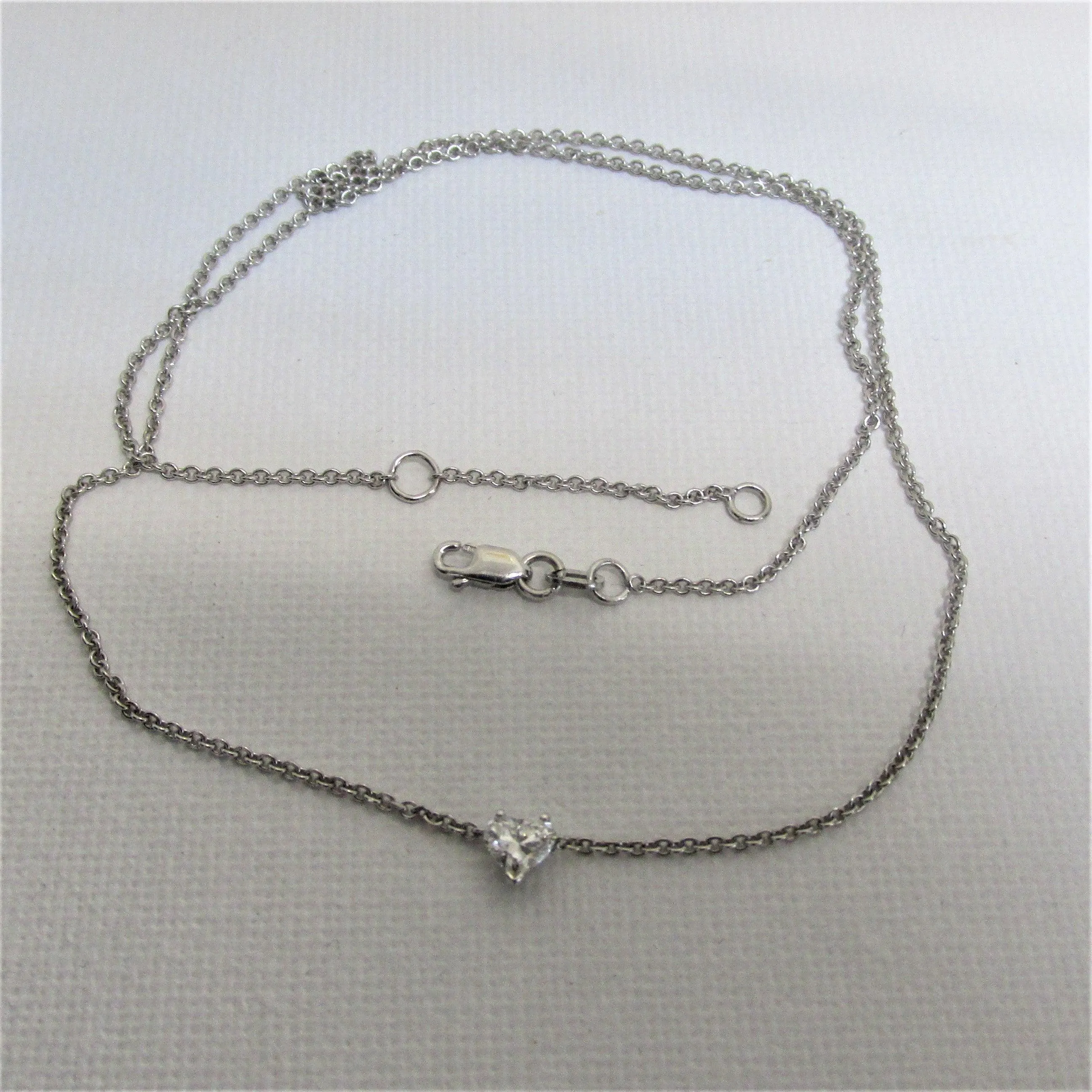 Mini Diamond Heart Solitaire Necklace