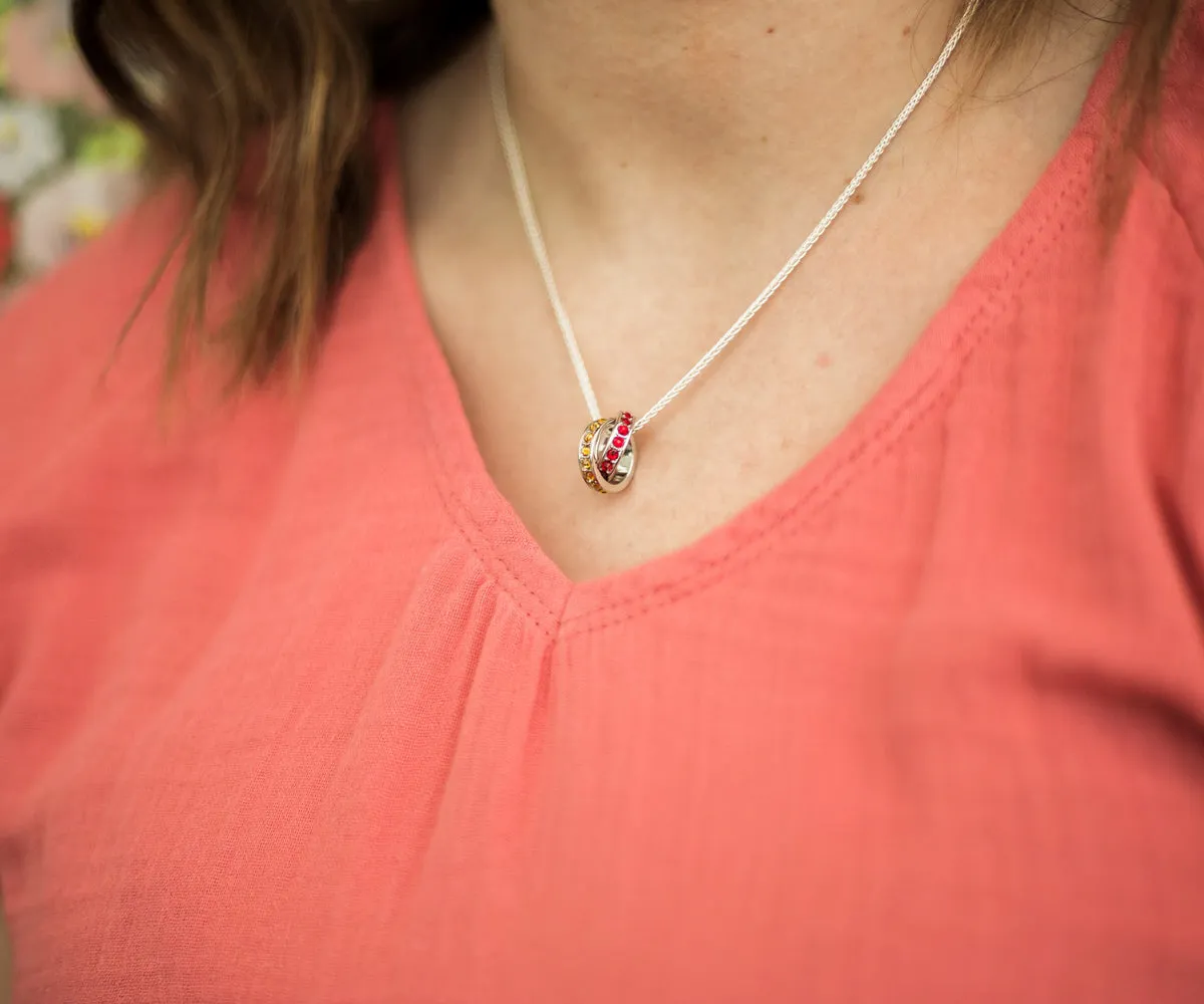 Mother's Interlocking 1 Birthstone Gold Necklace