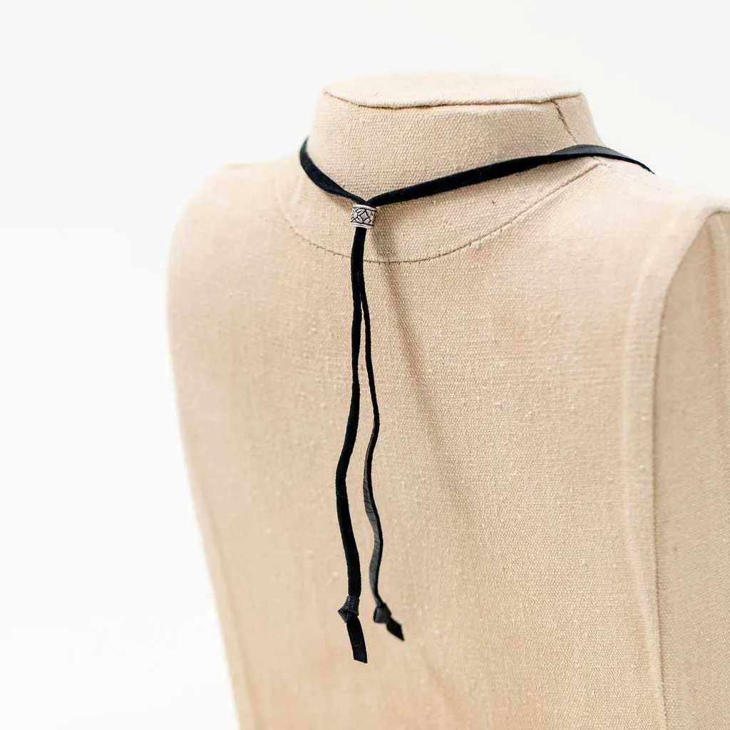 Multi-strand turquoise and leather necklace