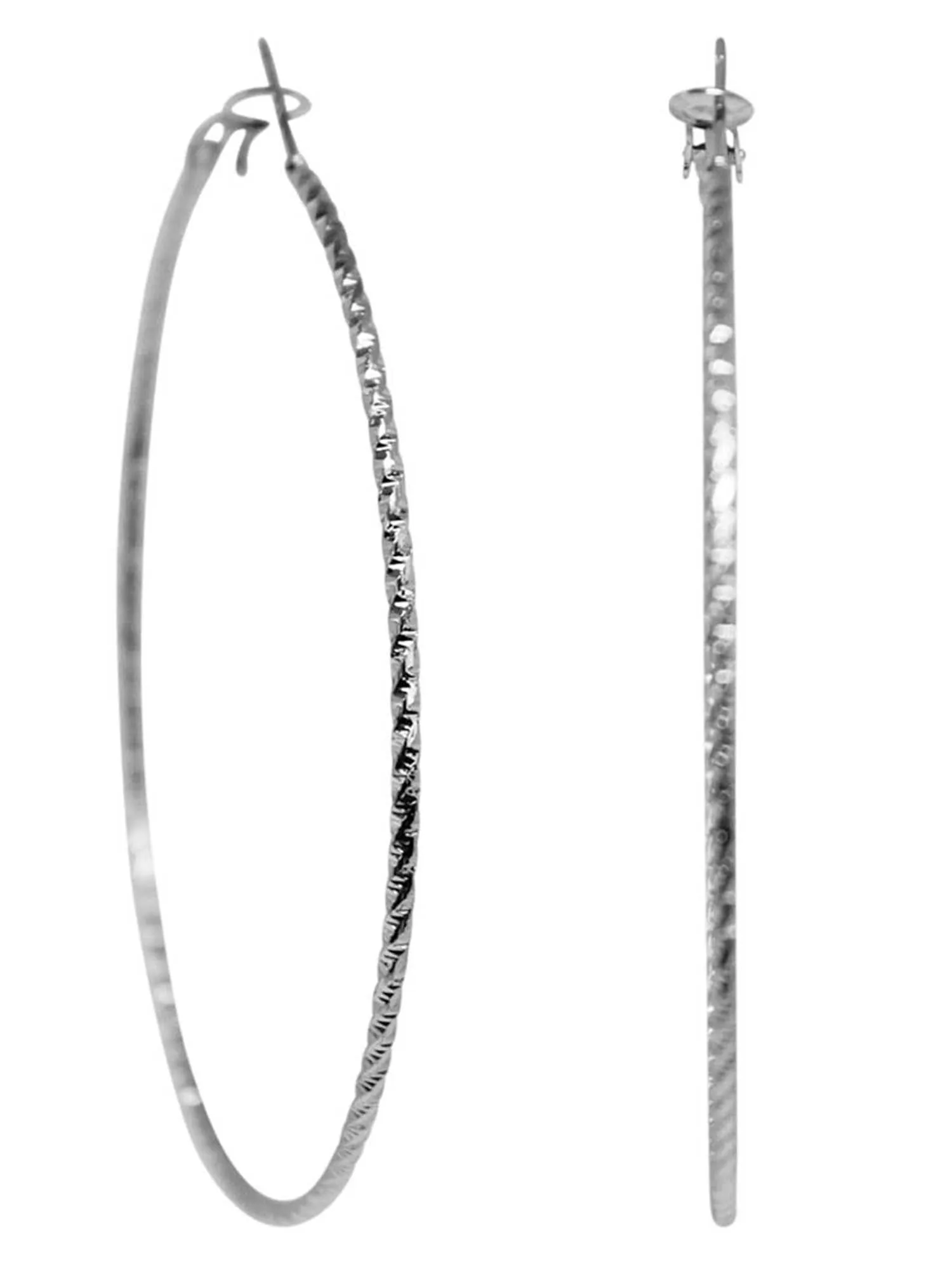 Oversized Textured Metal Hoop Earrings