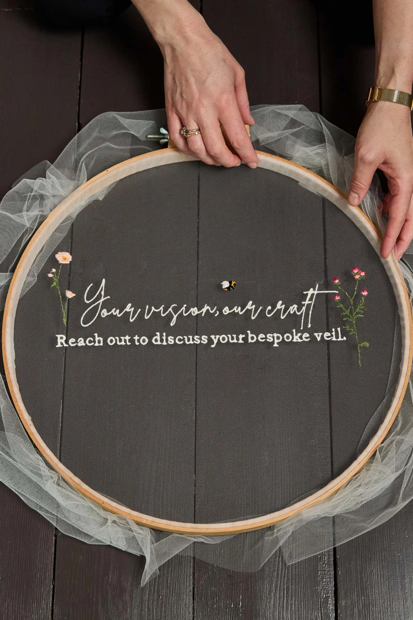 Personalised Veil Embroidery Add On | Discreet initials & heart