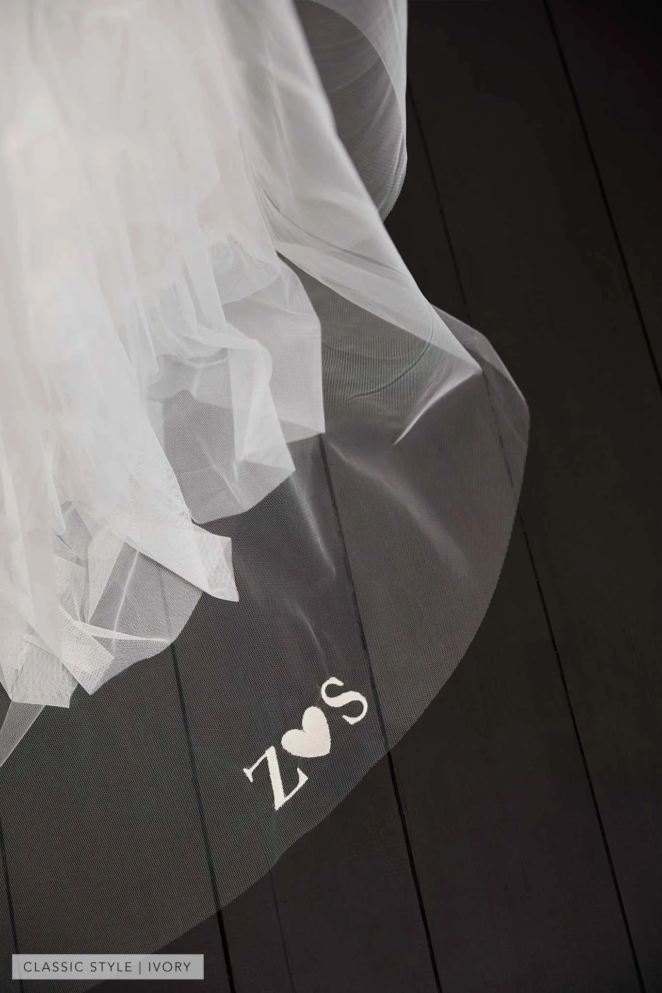 Personalised Veil Embroidery Add On | Discreet initials & heart
