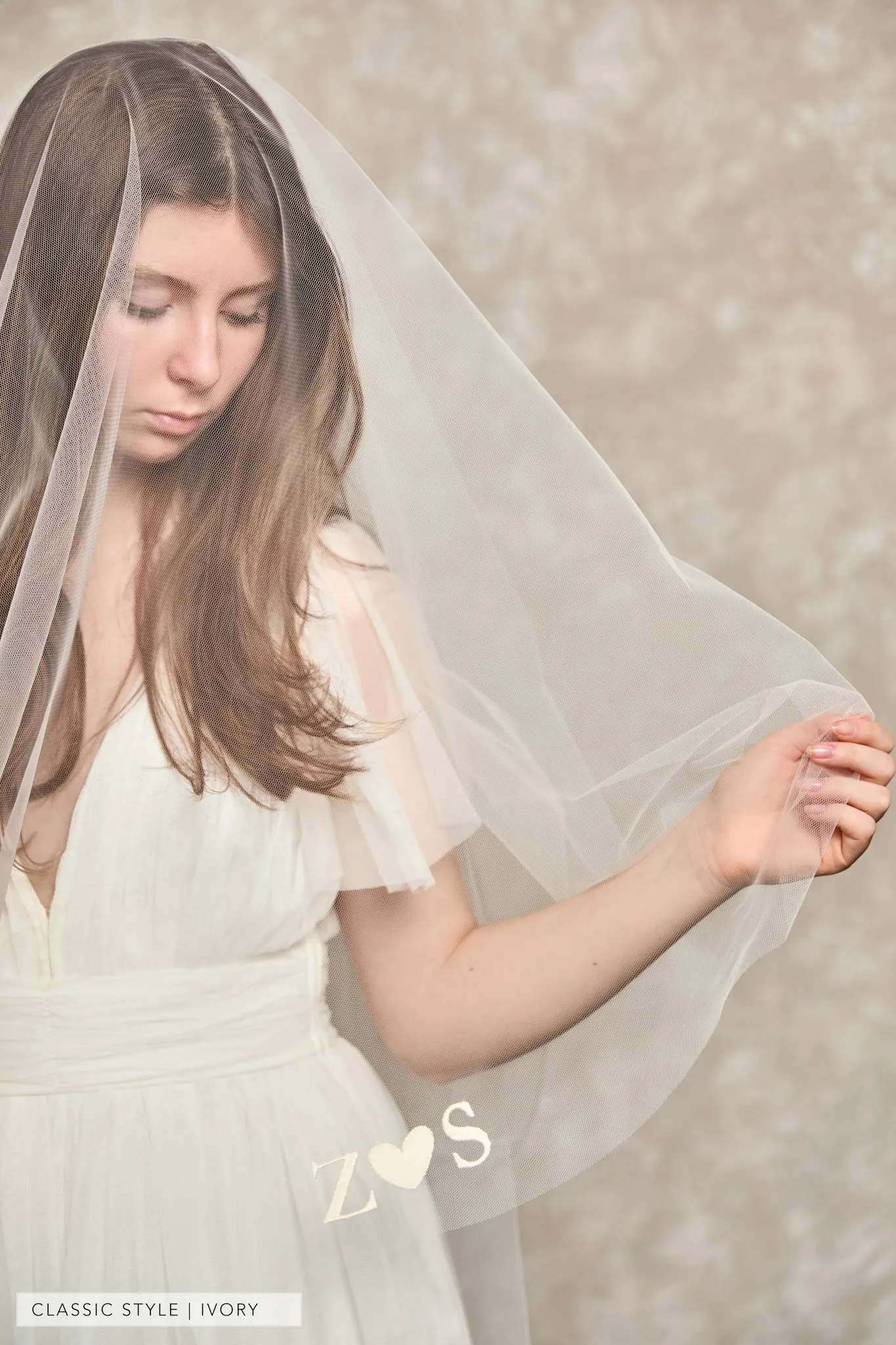 Personalised Veil Embroidery Add On | Discreet initials & heart
