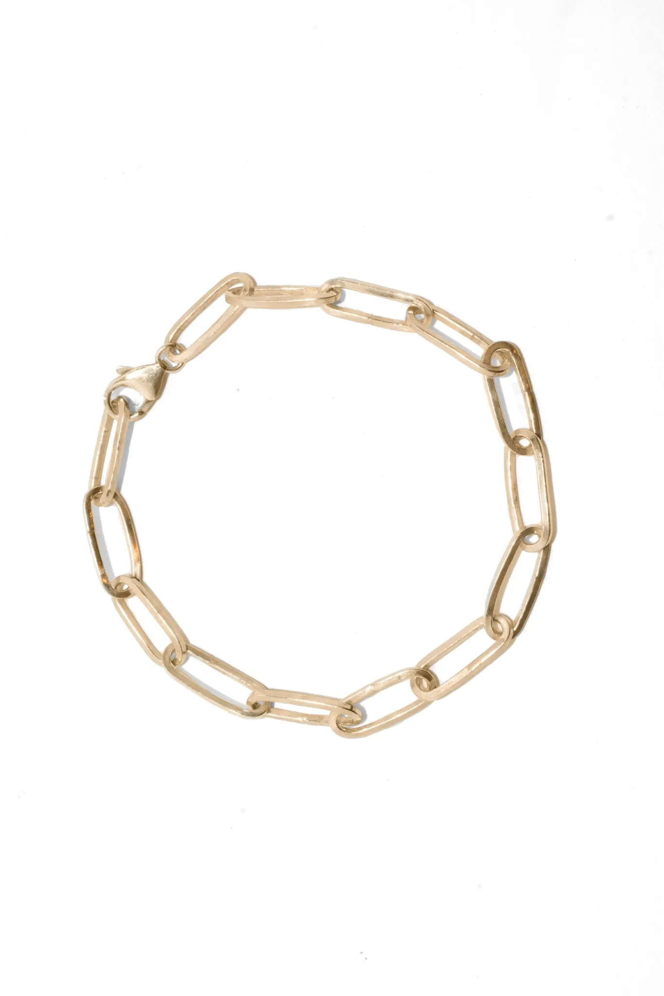 Plain Jane Bracelet | Handmade 10k Yellow Gold Plain Jane Paperclip Chain Bracelet