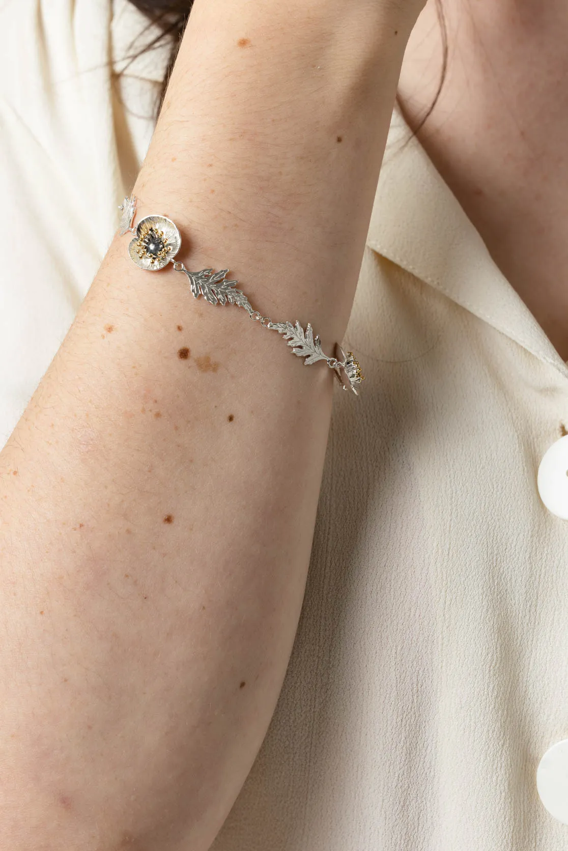 Poppy Bracelet Handmade In Sterling Silver