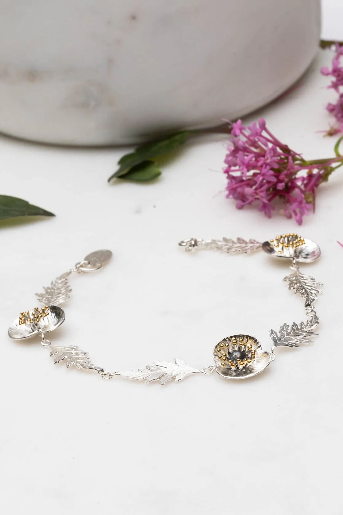 Poppy Bracelet Handmade In Sterling Silver