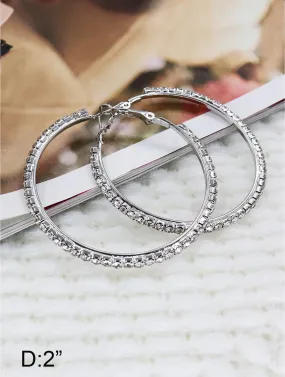 Rhinestone Hoop Earrings
