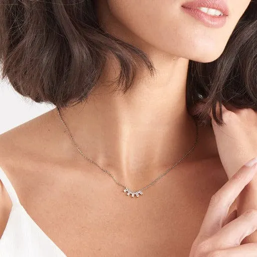 Silver Glow Solid Bar Necklace