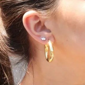 Sterling Silver Chunky Hoops