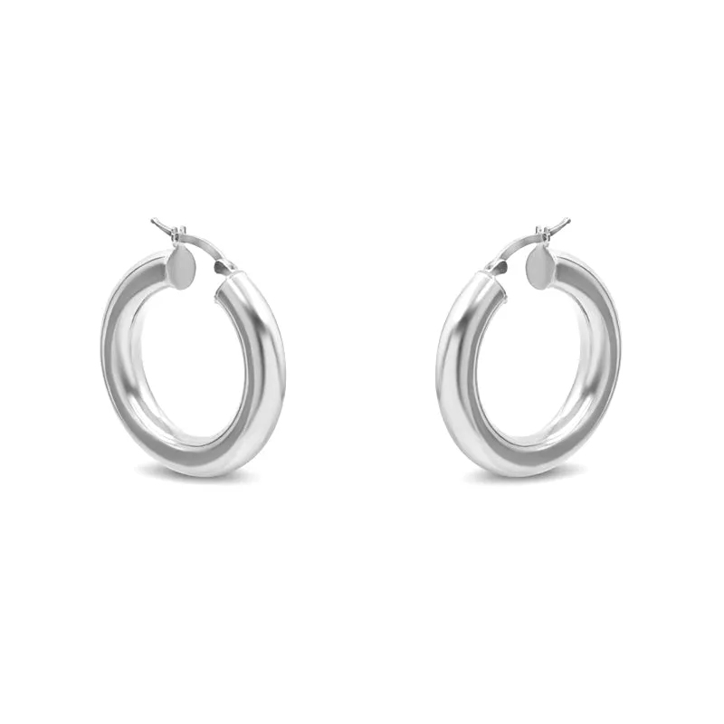 Sterling Silver Chunky Hoops