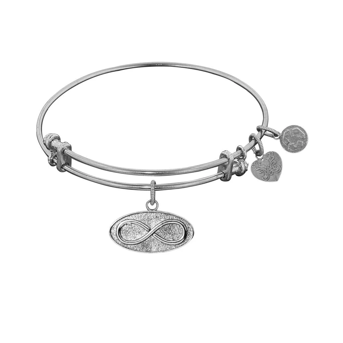 Stipple Finish Brass Infinity Angelica Bangle Bracelet, 7.25"
