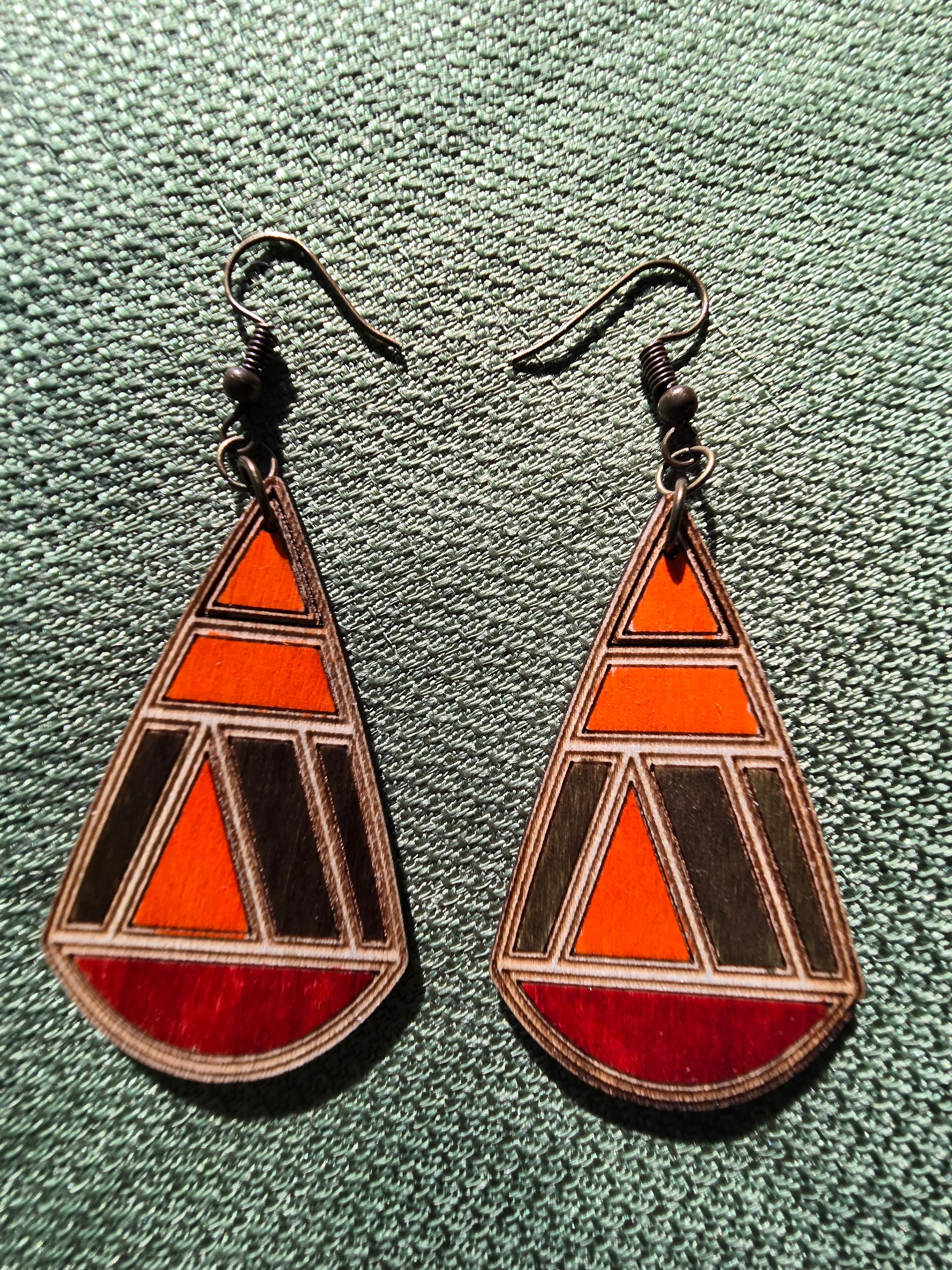 Teardrop Wood Earrings