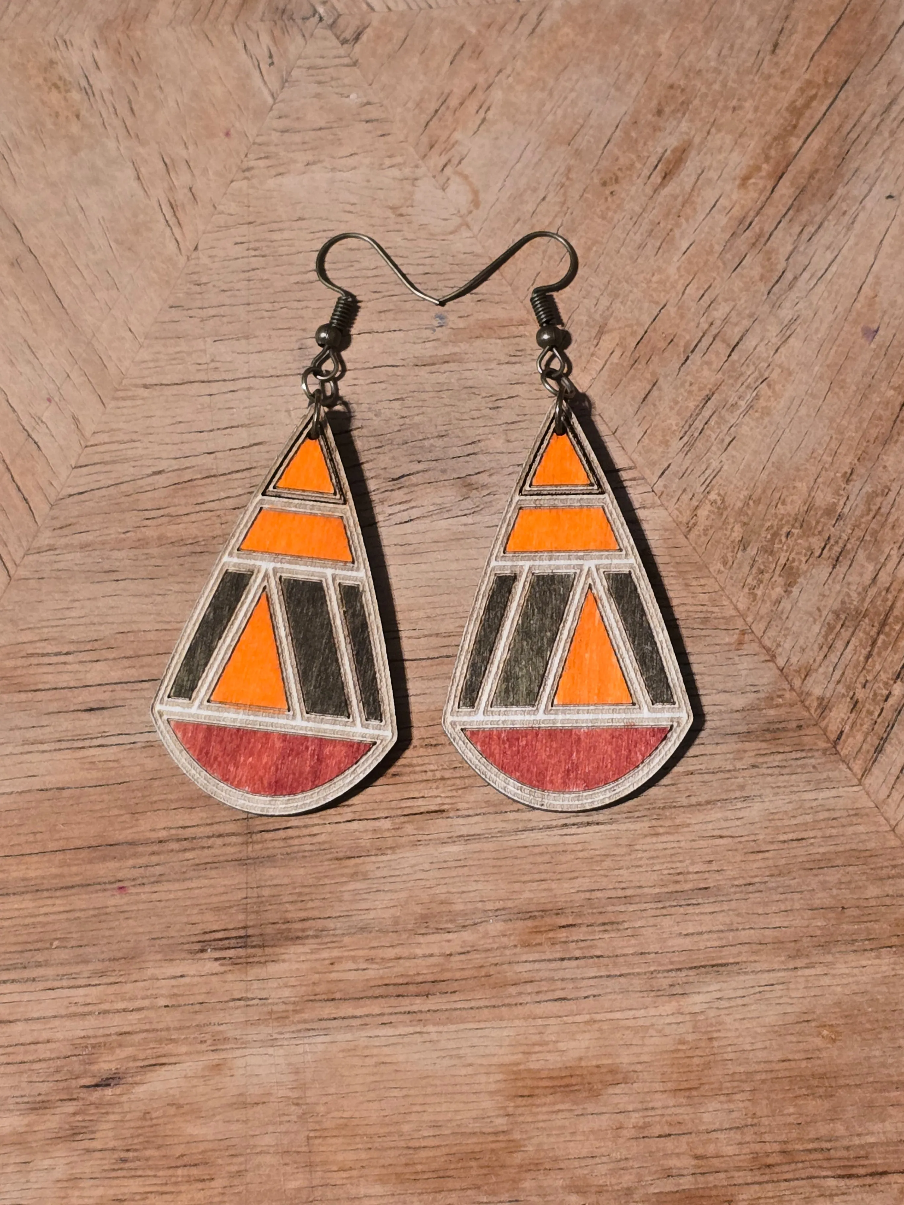 Teardrop Wood Earrings