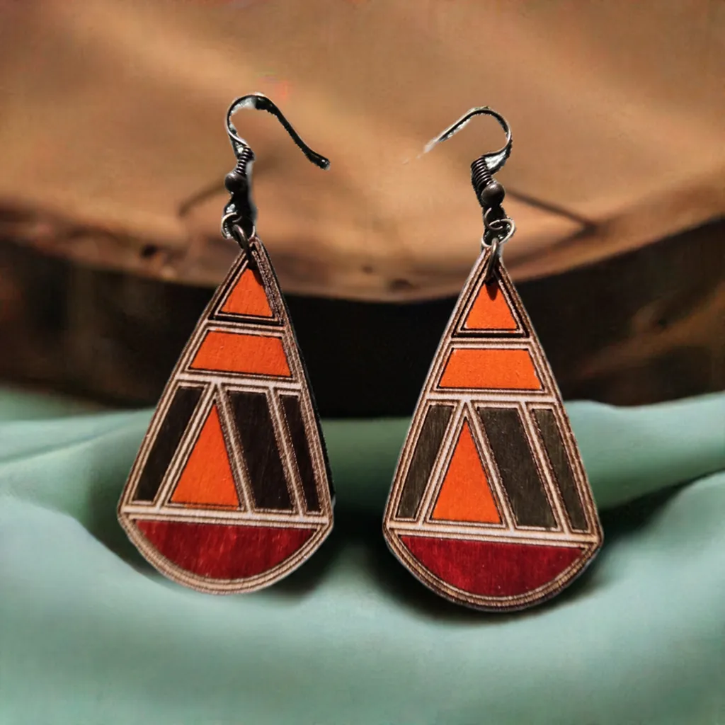 Teardrop Wood Earrings