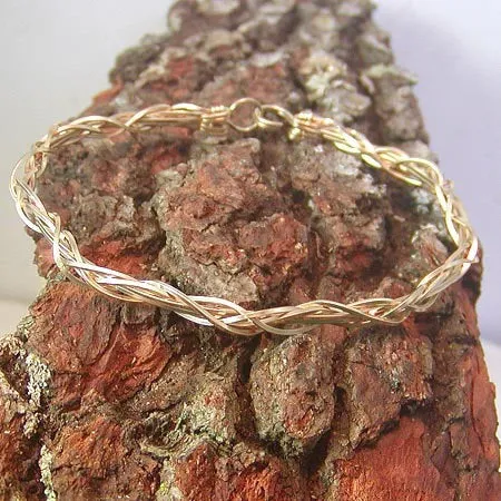 Thin Grapevine 14kt Gold Filled Wire Wrapped Stackable Bracelet
