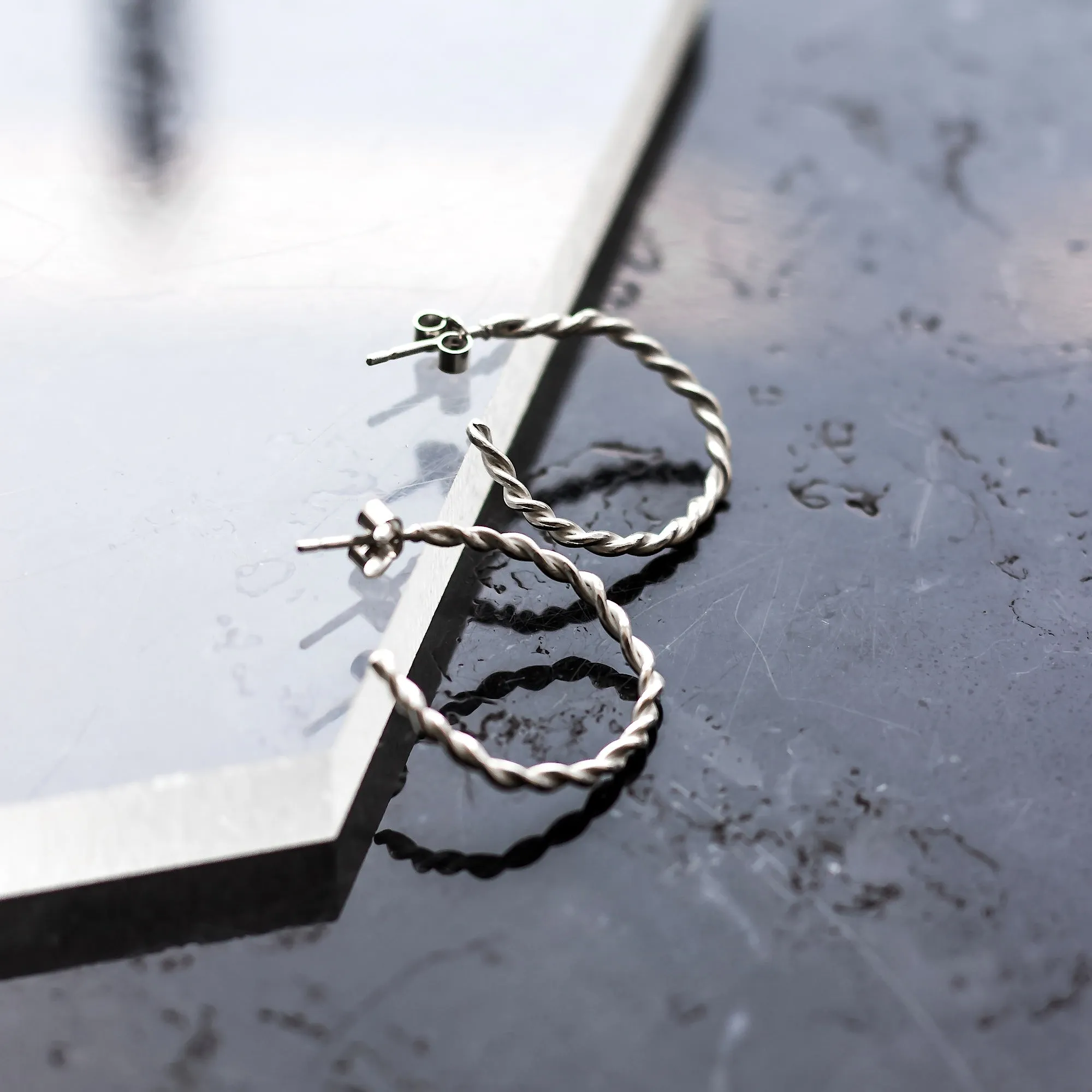 Twisted Hoops - Round Earrings