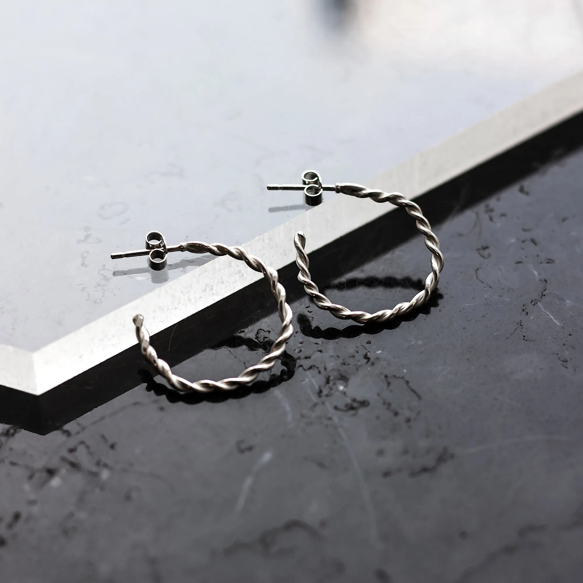 Twisted Hoops - Round Earrings