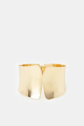 Women Gold Textured Bracelet